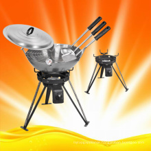 Campaign Cooking Gas Burner with Woks and Accessories